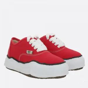 미하라 야스히로 야스리로 베이커 오리지널 솔 캔버스 로우탑 여성 스니커즈 레드 A02FW704