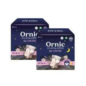 쌍용 오닉 유기농 순면커버 입는 오버나이트 중형 4개입 2팩(중형날개4p증정)