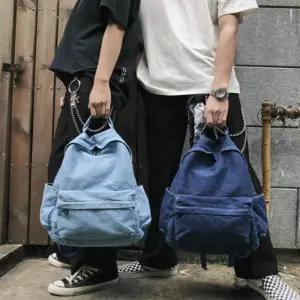 [룽스]데님 패션 여행 백팩 가방 캔버스 캐주얼