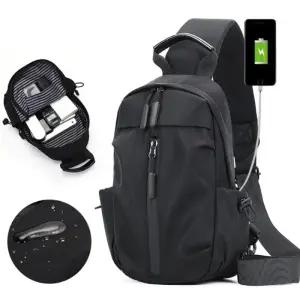 [룽스]캠핑 여행용백팩 등산 USB 크로스백 여행