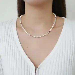 14k 루비 5mm 스왈 진주 목걸이 OPPN0354