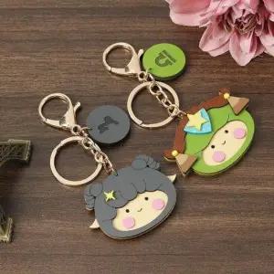 [하프클럽/]천칭 열쇠고리 선물용 별자리 키홀더 2종세트