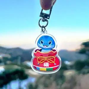 [하프클럽/]행복 소원 뱀 파란 백참 행운 신년 열쇠 키링