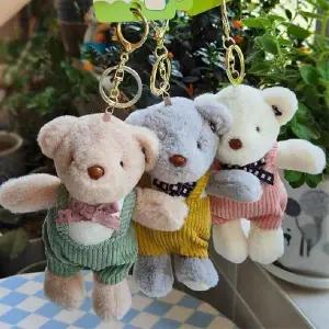 [하프클럽/]곰돌이 차 베스트 가방 인형 멜빨바지 키링 나