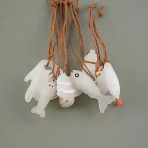 [하프클럽/]거위 오리 펜던트 선물 야광 고리  키링