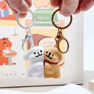 [하프클럽/]커플 강아지 자석 마그네틱 인형 키링 키홀더 참 백참 장식 열쇠