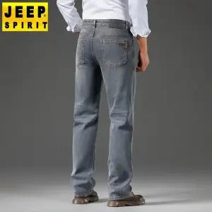 JEEP SPIRIT 가을 겨울 남성 스트레이트 스판 데님 청바지 일자청 작업복 팬츠