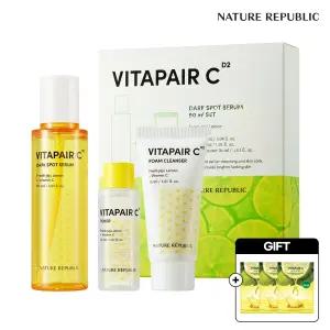 [네이처리퍼블릭/베스트] 비타민 마스크 3매 증정! 비타페어C 잡티세럼 90ml 대용량 세트(세럼+폼+토너)