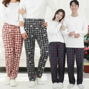 겨울 국산 잠옷바지 극세사 수면바지 남성 여성 빅사이즈 홈웨어 커플 남녀공용 파자마 순면 9부 이지웨어
