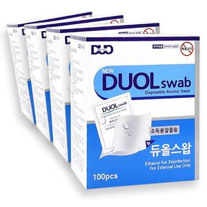 듀올스왑 100매입 4박스 알콜 상처 소독 솜 국산 알콜스왑