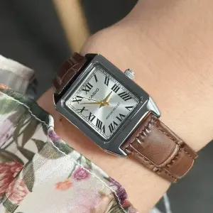 카시오 탱크 콤비 빈티지 사각 스퀘어 여성 가죽시계 LTP-V007L-9B