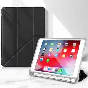 아이패드 에어 프로 11 10 9 8 7 6 5 4 3 2 1세대 삼각폴딩 레더 가죽 펜슬롯 태블릿 케이스