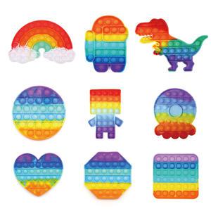 [2개]KC안전인증 레인보우 특대형 빅 푸시팝 변색 어몽어스 버블 팝잇 뽁뽁이 장난감 푸쉬팝  유치원