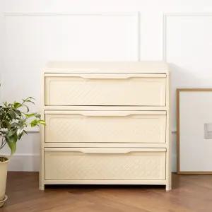 [에보니아] 비비 와이드 3단 수납 서랍장