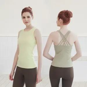 여성 필라테스 요가브라탑 볼륨 요가복 브라탑
