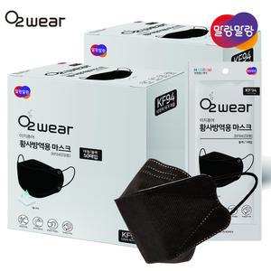 한컴 오투웨어 이지퓨어 KF94 황사보건용 마스크 100매 (블랙/대형)