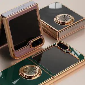 갤럭시 Z플립 7 6 5 4 3 메탈 골드 링 케이스 글로시 z 플립 휴대폰 핸드폰 커버