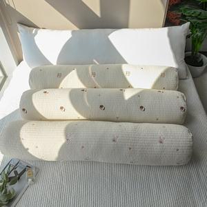 [더스케치]자수누빔 피그먼트 워싱 원형 바디필로우