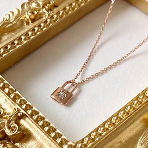 [모네츠]14K 금 자물쇠 목걸이 쁘띠 미니 펜던트 레이어드