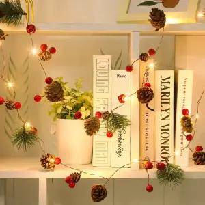 크리스마스 조명 LED 트리전구 가랜드 솔방울 앵두 20구 무드등 장식 소품 OL-PINE