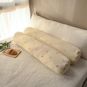 [더스케치]60수 면 자수 양면 줄누빔 반짝반짝 별달 원형 바디필로우