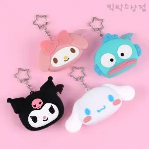 산리오 실리콘 동전지갑 1p 키링 악세사리 포켓 미니 어린이 동전 반달지갑 마이멜로디 쿠로미 시