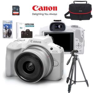 캐논정품 EOS R50 18-45 STM KIT+128GB+정품가방+삼각대+보호필름+크리닝킷 풀패키지