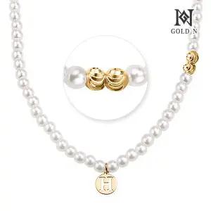 14K 코일 코인 진주 목걸이