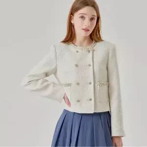 [매긴](팩토리스토어 강남점)더블버튼 울 트위드 자켓_PBMF3F2JK1001