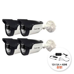 이지피스 4개 세트 EGPIS-WQHDB5524PNIR(D) 3.6mm 500만화소 AHD 실외용 적외선 [12V5A+4분배 어댑터세트]