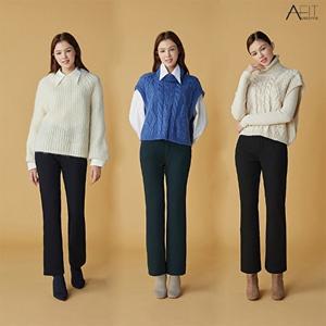 [어썸핏]23FW 여성 골지 기모 플레어 팬츠 3종