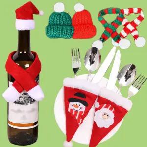크리스마스 산타 미니 모자 인형 목도리 소품 와인 장식 재밌는 쓸없선 신박한 웃긴 선물