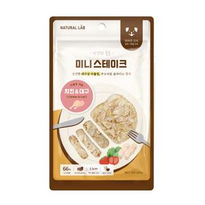 네츄럴랩 강아지간식 미니 스테이크 치킨&대구 100g