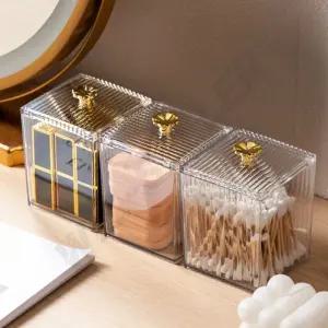 화장솜보관함 투명용기 화장대케이스 면봉보관통