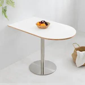 크림 1000X600 반원형 식스 스테인 테이블 주방 식탁