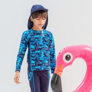 아이스샌드 주니어 아동 남아 래쉬가드 세트+플랩캡 3피스 초등학생 수영복 BR91002