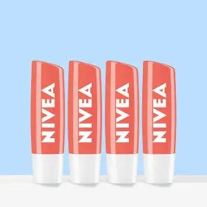 니베아 립케어 피치 샤인 4.8g x 4개