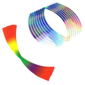 슈퍼커브 휠 스티커 반사 튜닝스티커 17인치 18인치 19인치 오토바이 공용 데칼 림테이프 레인보우