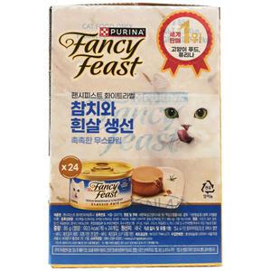 팬시피스트 화이트라벨 고양이 주식캔 참치와 흰살생선 85g x 24캔