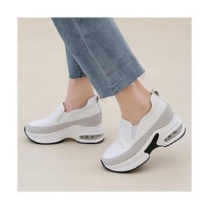 (천연소가죽) 착화감좋은 8cm키높이 에어굽 슬립온 운동화