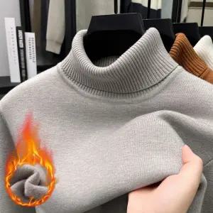 EAMT 남자 칼라넥 추동 기모 도톰 더블 터틀넥 니트 힛템