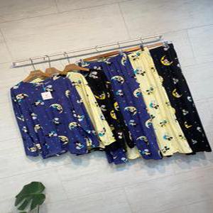 (무배)남여공용 초승달 달밤 디즈니 미키 스판 피치 빅사이즈 홈웨어 잠옷 세트