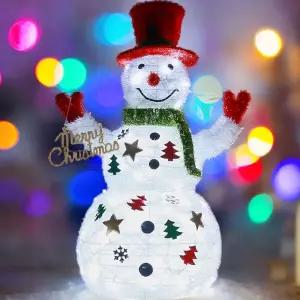 LED 150구 8모드 백색전구 소형 눈사람 트리장식 눈사람무드등