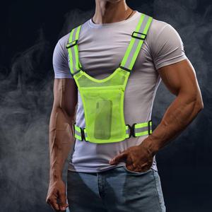 안전 형광 야광 엑스 밴드 X 반도 작업복 조끼 핸드폰 수납