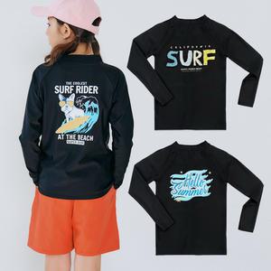 아동 주니어 초등 중등 성인 비치 래쉬가드 수영복 블랙 긴팔 티셔츠