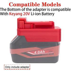 밀워키 리튬 이온 공구용 어댑터 및 컨버터 Keyang 20V 배터리 전동 액세서리 8V