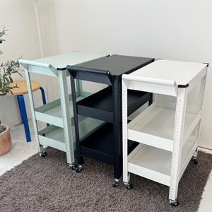 루미담 이동식 손잡이 수납 선반 트레이 철제 바퀴달린선반 트롤리3단