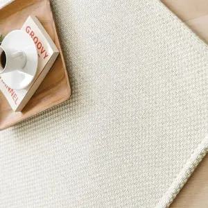 스칸디앤홈 먼지없는 플레인 사이잘룩 러그 거실 카페트 크림아이보리 200x450