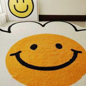 스마일 대형러그 러그 빅사이즈 컬러풀 수입 미니 방 원형러그 무지 세탁 예쁜