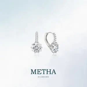 메타다이아몬드 실버925 2캐럿 모이사나이트 원터치 귀걸이 1종(총 4.0ct)